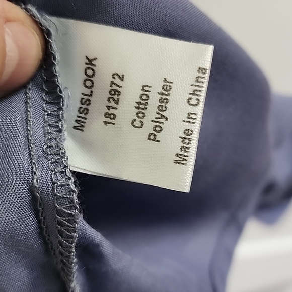 Embroidered Floral Blue Button Blouse Size Small - Picture 5 of 5